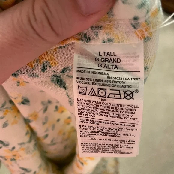 NWT Old Navy Linen Blend Strapless Floral Mini Dress - Picture 8 of 8